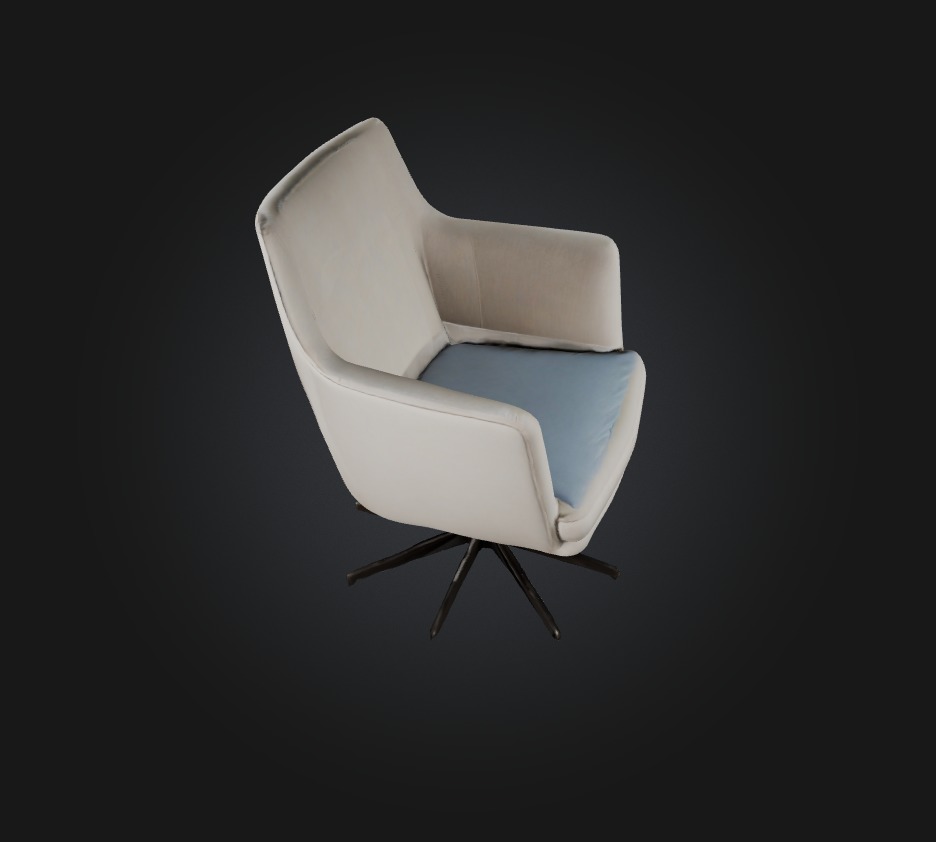 swivel chair Low-poly 3D model_3
