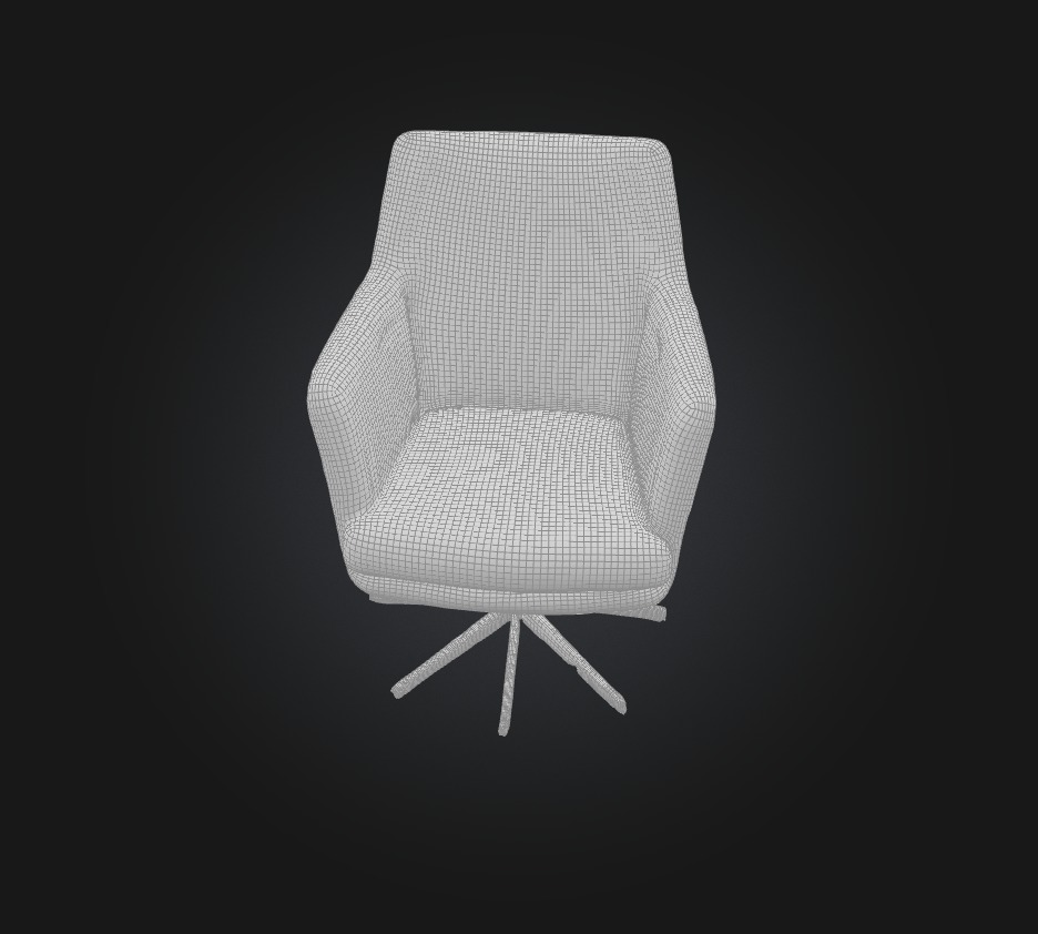 swivel chair Low-poly 3D model_1