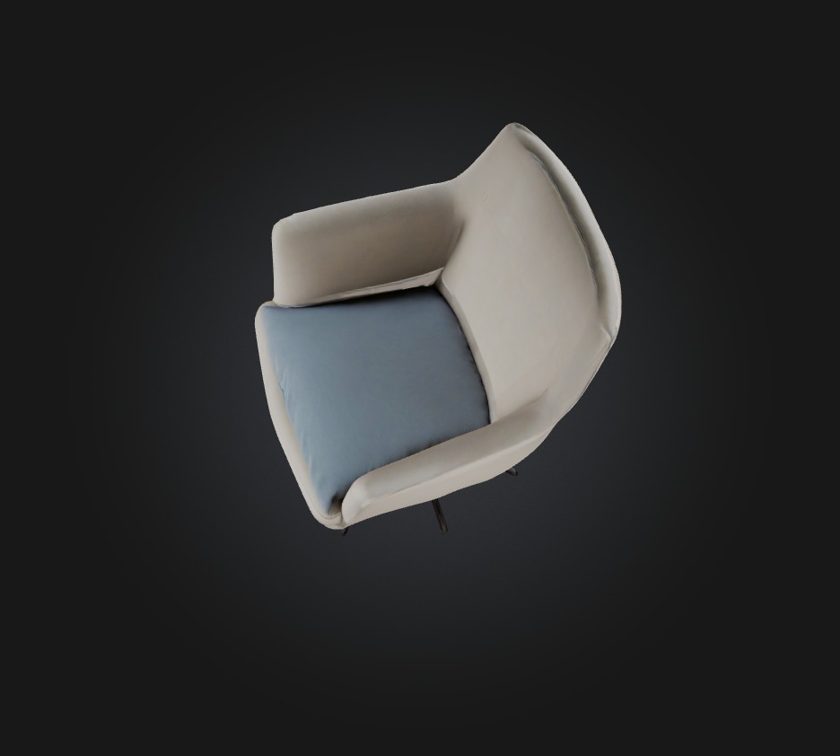 swivel chair Low-poly 3D model_8