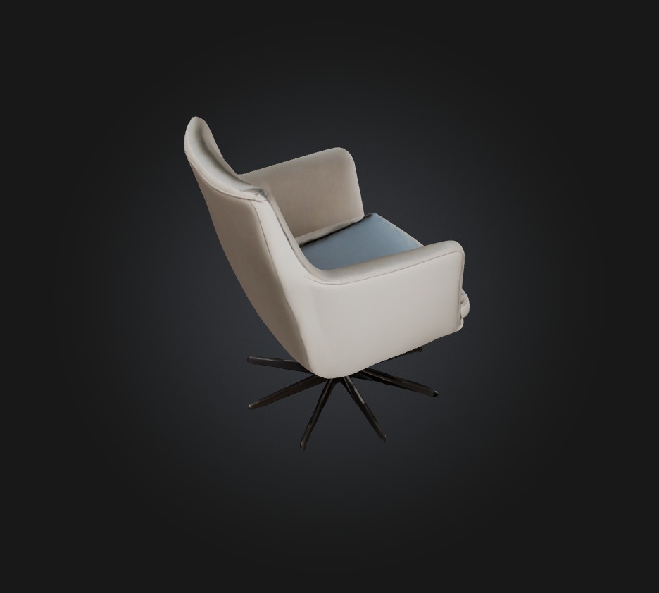 swivel chair Low-poly 3D model_4