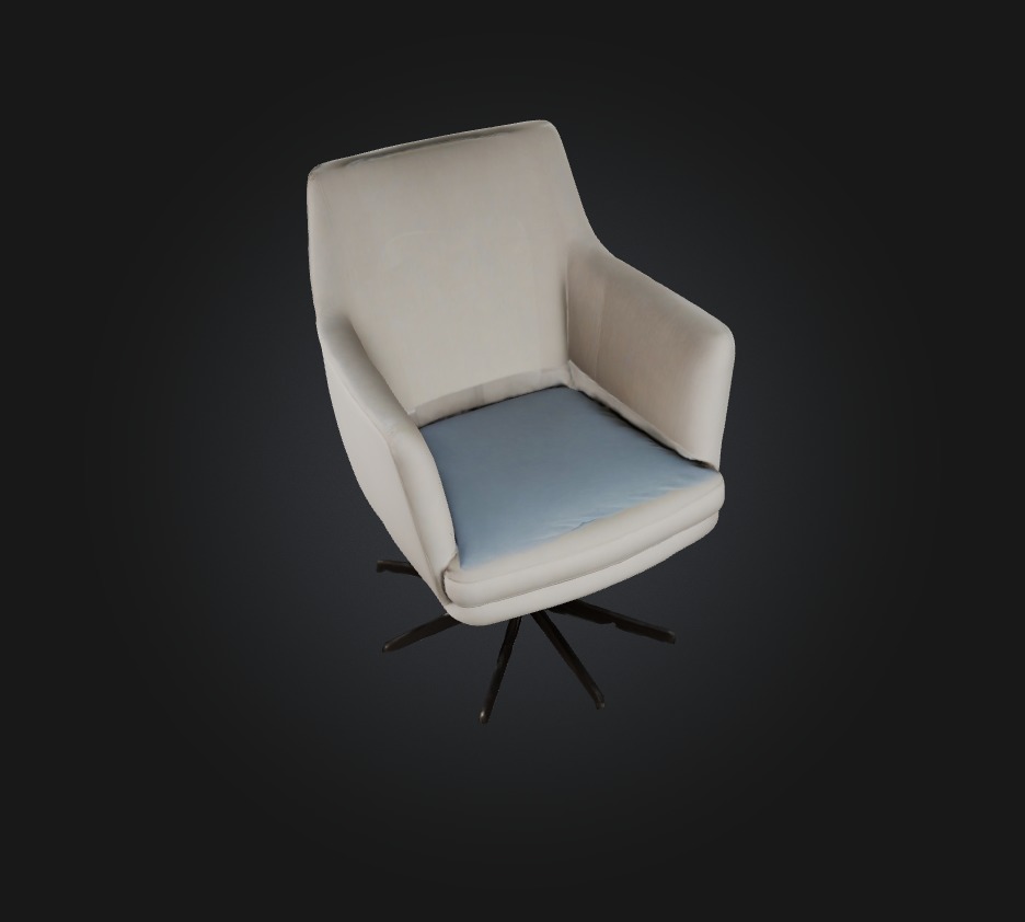 swivel chair Low-poly 3D model_2