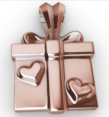 Gift Box Pendant 3D print model_1
