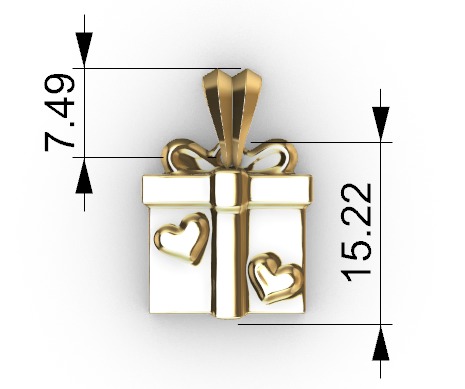 Gift Box Pendant 3D print model_6