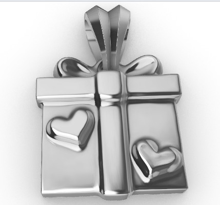 Gift Box Pendant 3D print model_2