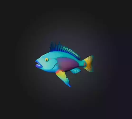 Princess parrotfish Low-poly 3D model