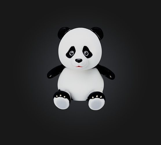 panda toy Low-poly 3D model