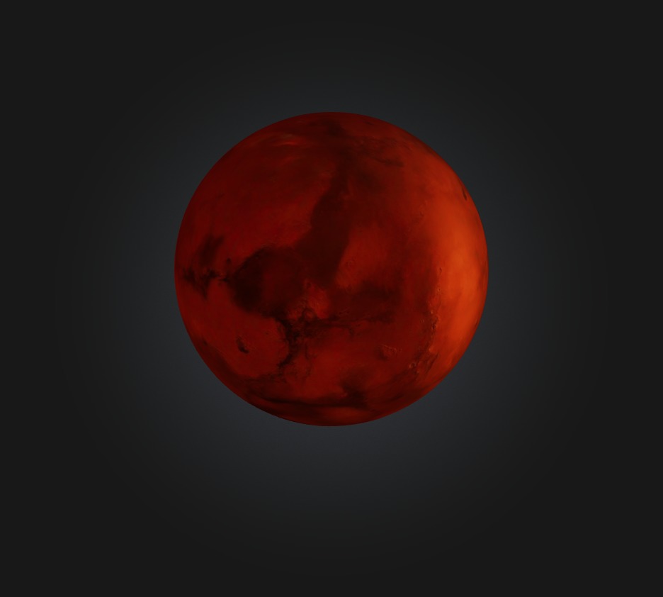 Mars Planet Low-poly 3D model_2