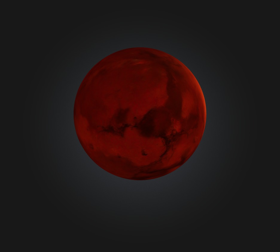 Mars Planet Low-poly 3D model_3
