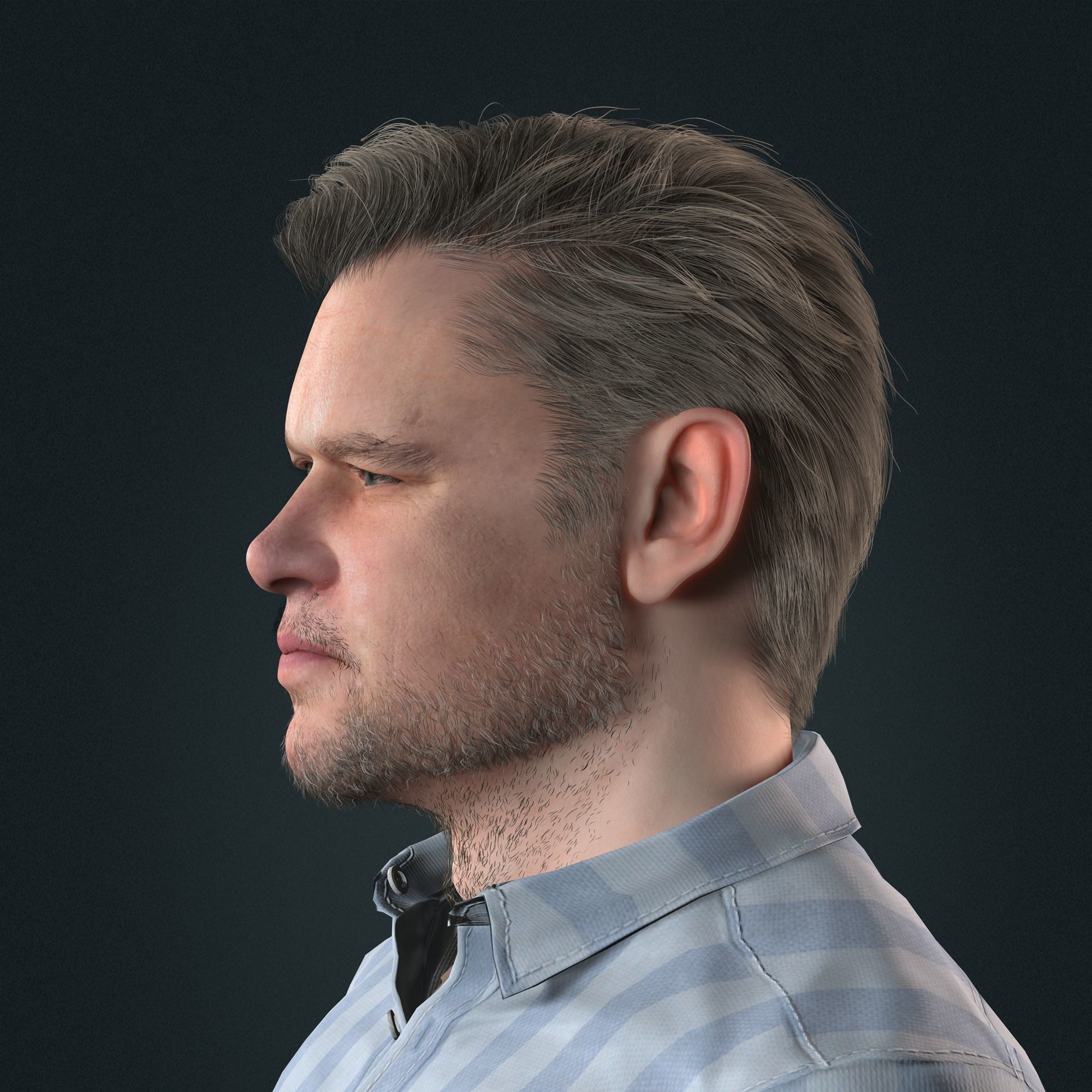 Matt Damon 3d model low-poly Low-poly 3D model_7