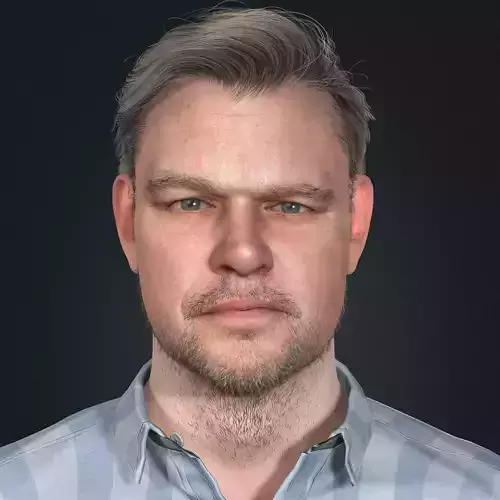 Matt Damon 3d model low-poly Low-poly 3D model