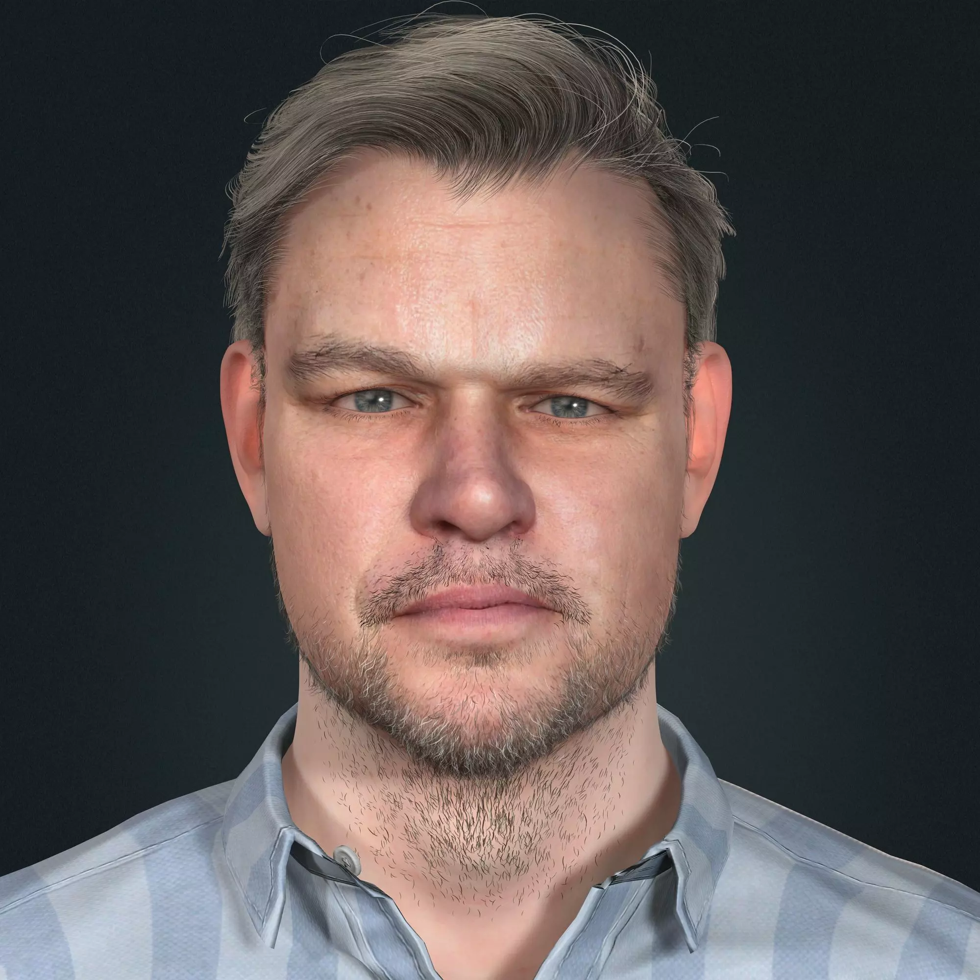 Matt Damon 3d model low-poly Low-poly 3D model_0