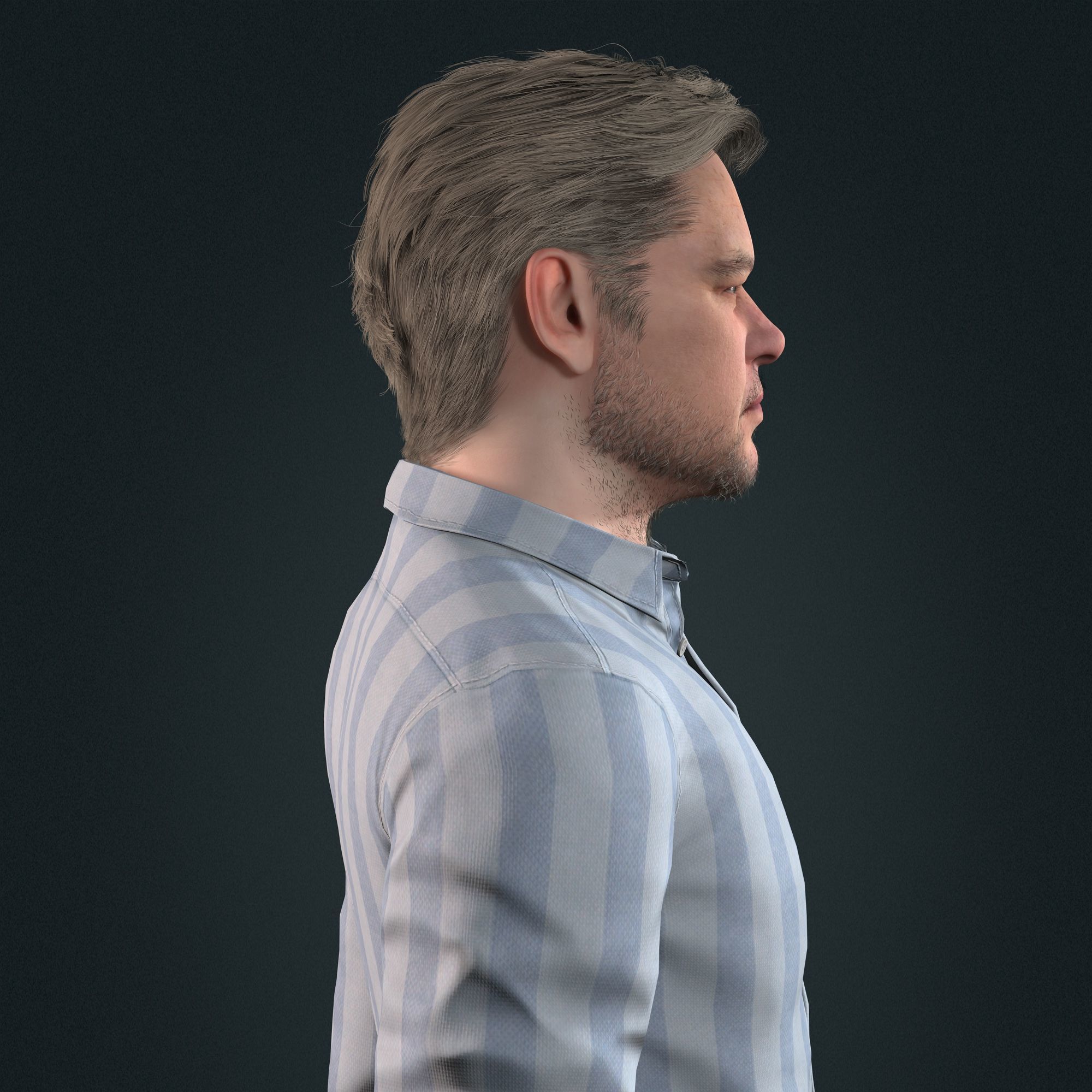 Matt Damon 3d model low-poly Low-poly 3D model_9