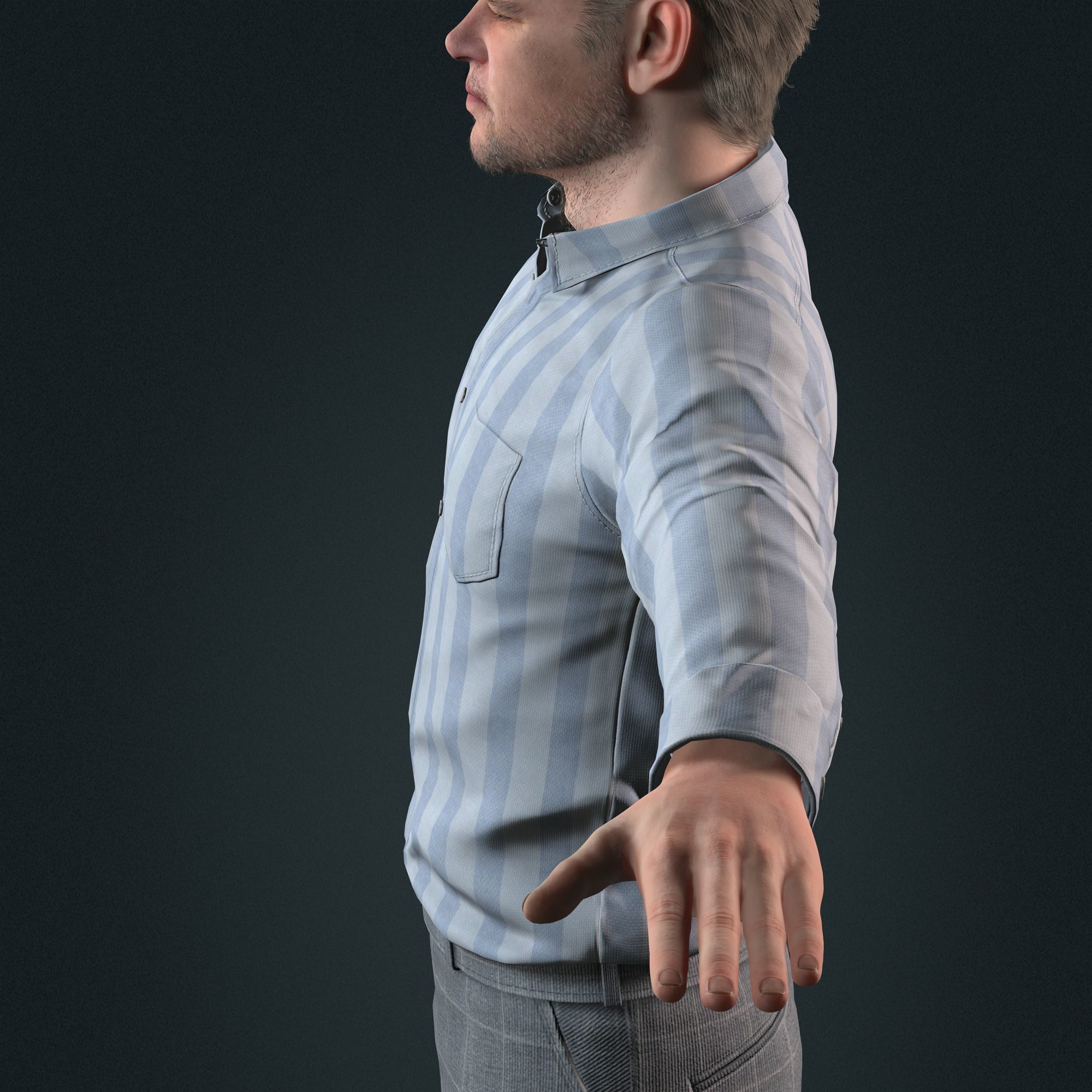 Matt Damon 3d model low-poly Low-poly 3D model_4