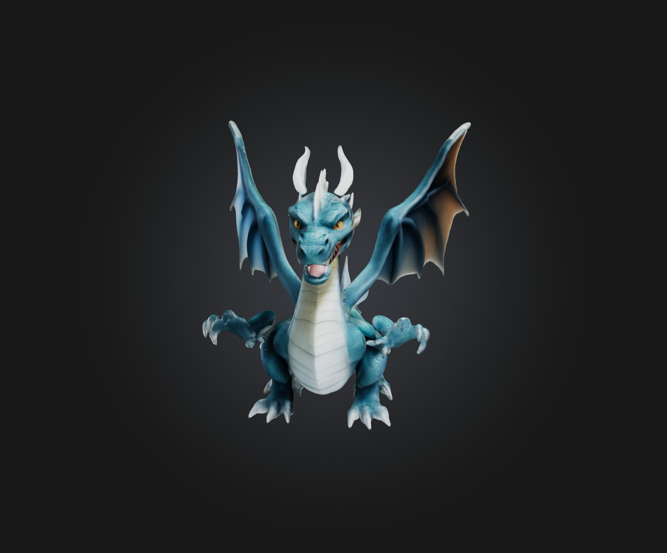 Dragon Low-poly 3D model_2