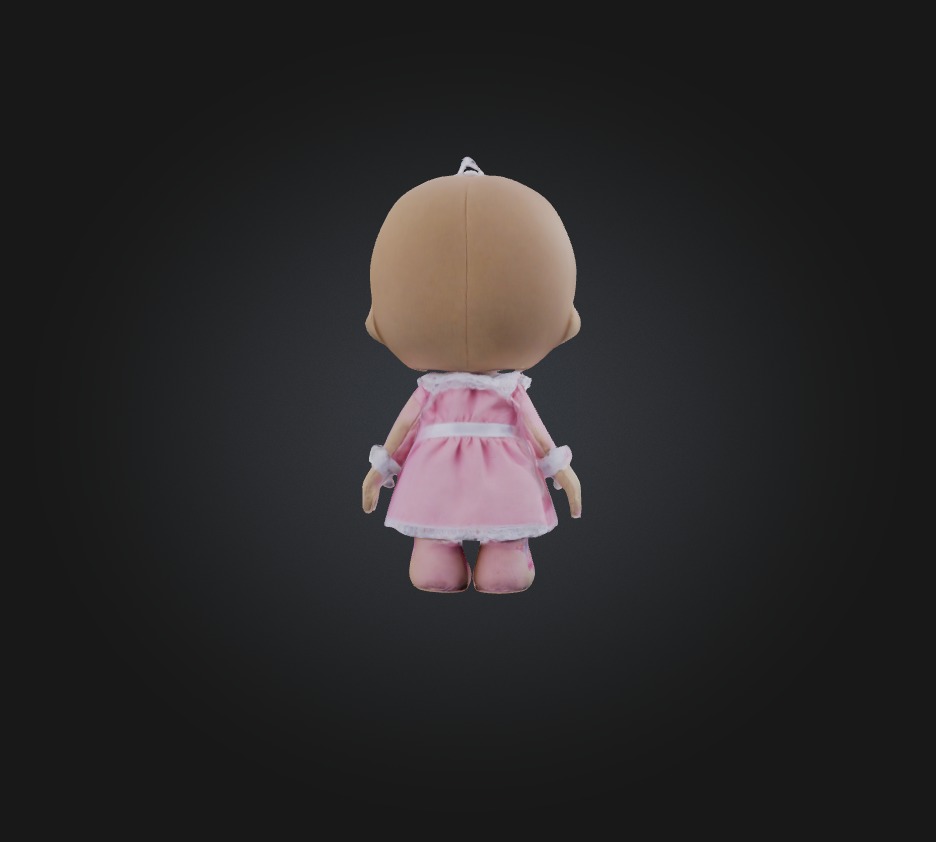 doll toy 3 Low-poly 3D model_5