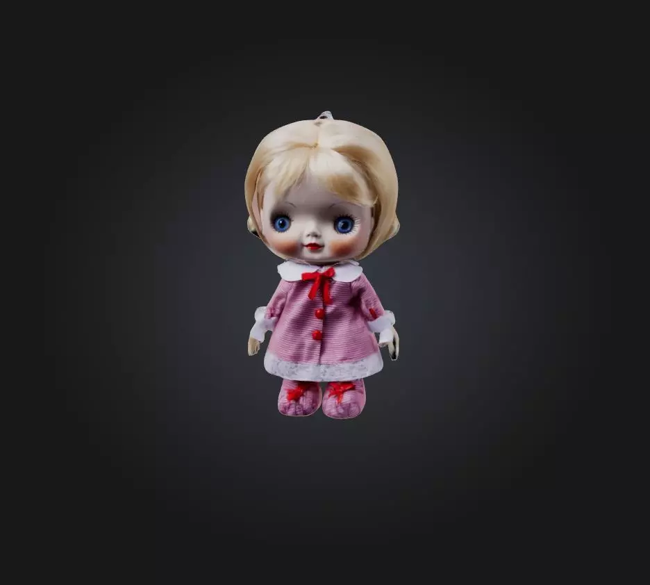 doll toy 3 Low-poly 3D model_0