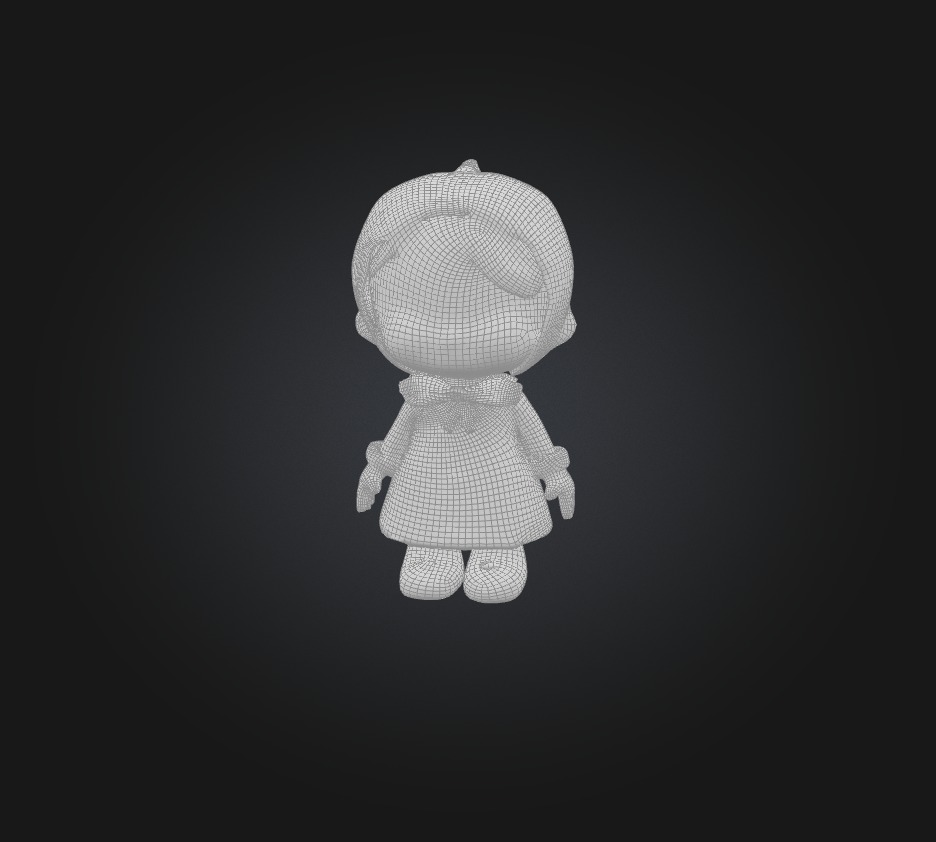 doll toy 3 Low-poly 3D model_1