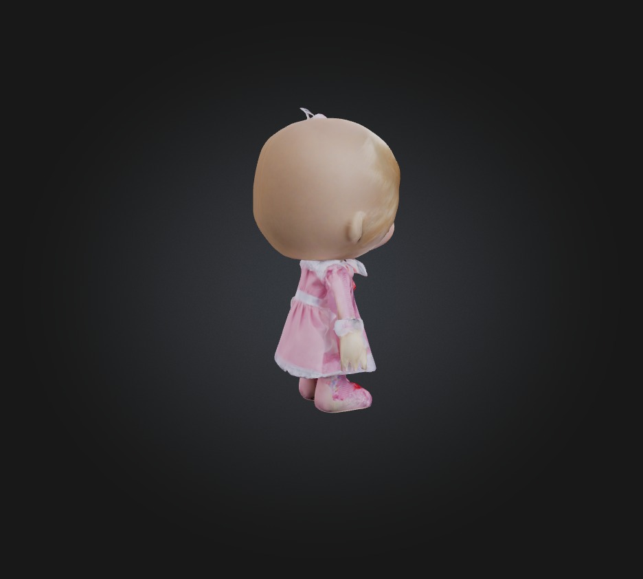doll toy 3 Low-poly 3D model_4