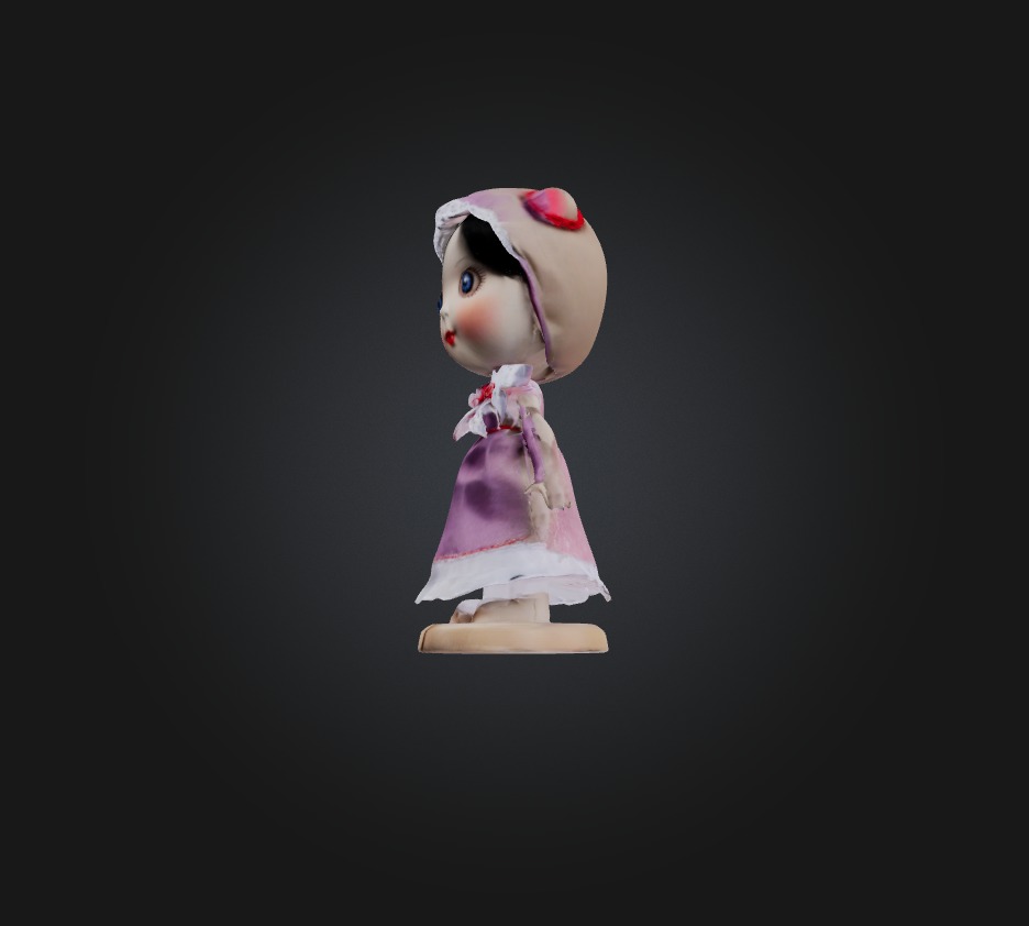 doll toy Low-poly 3D model_7