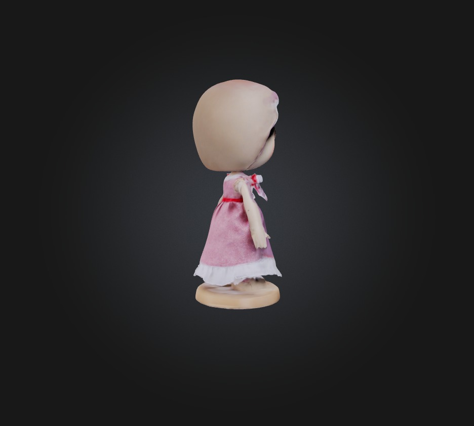 doll toy Low-poly 3D model_4