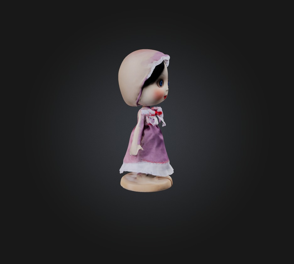 doll toy Low-poly 3D model_3