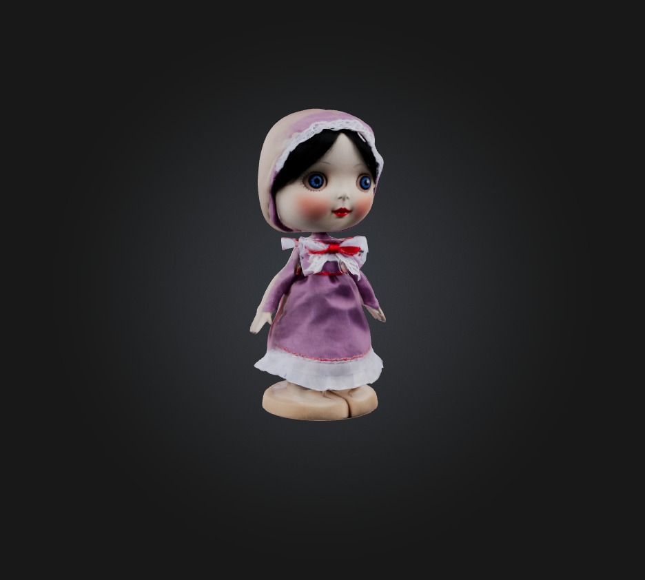 doll toy Low-poly 3D model_2