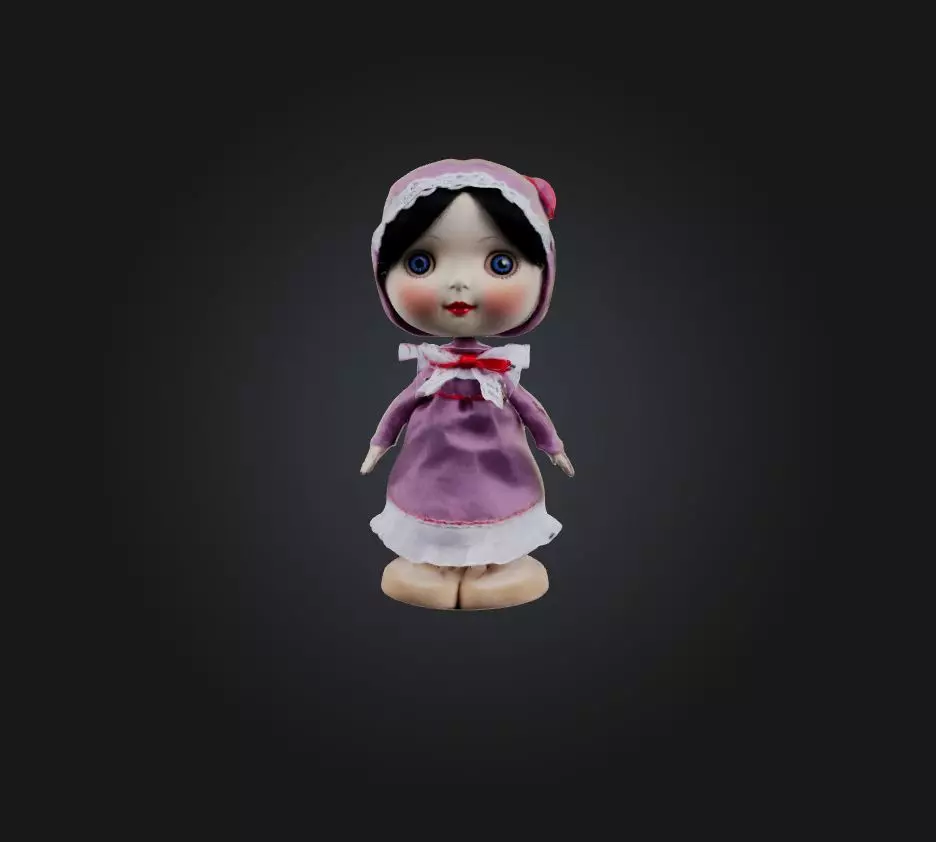 doll toy Low-poly 3D model_0