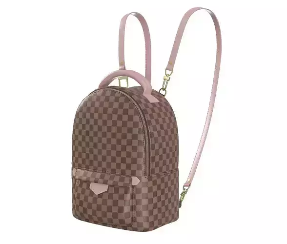Palm Springs Backpack Damier Ebene Canvas no logo Low-poly 3D model