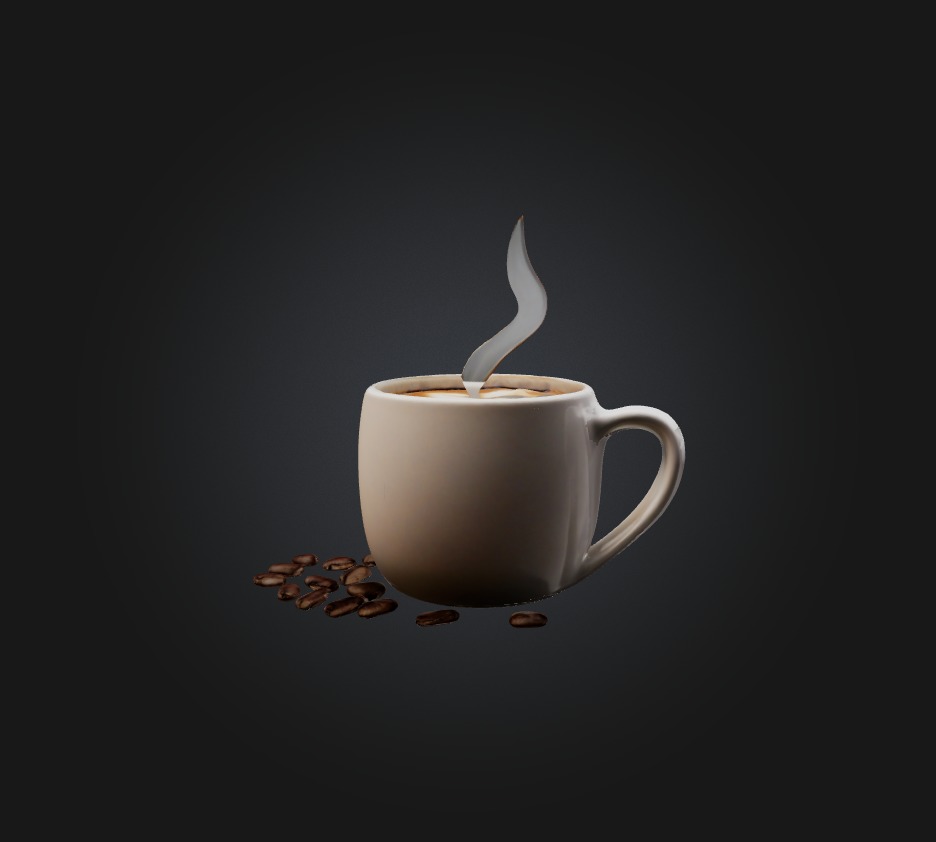Coffee Low-poly 3D model_2
