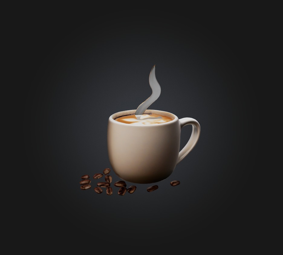 Coffee Low-poly 3D model_3
