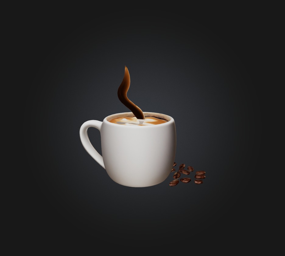 Coffee Low-poly 3D model_6
