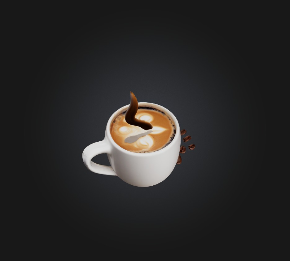 Coffee Low-poly 3D model_8