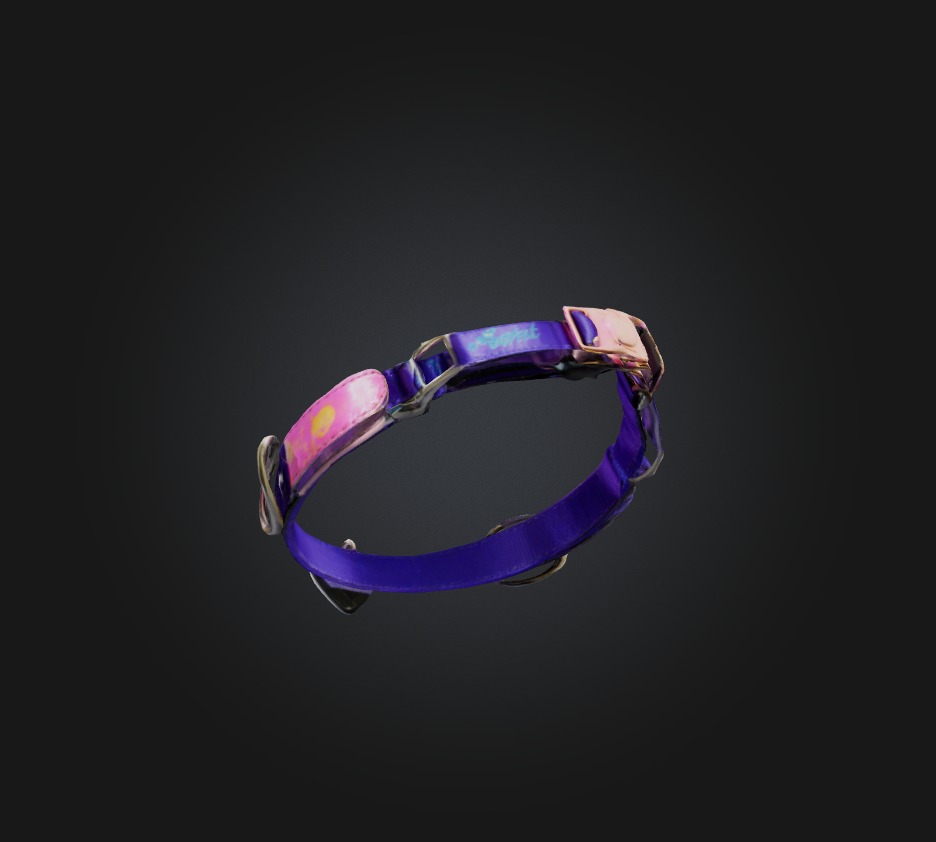 cat collar Low-poly 3D model_6