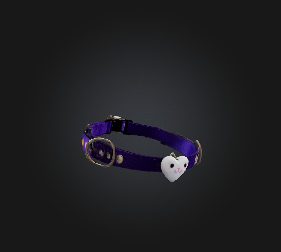 cat collar Low-poly 3D model_2