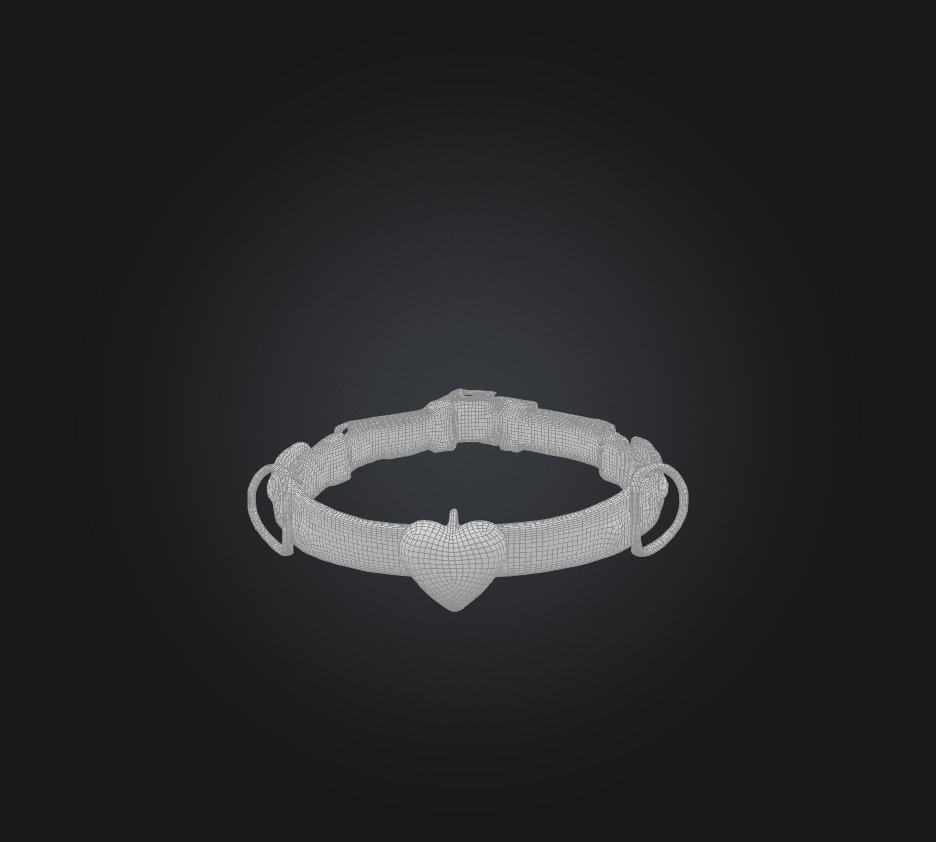 cat collar Low-poly 3D model_1