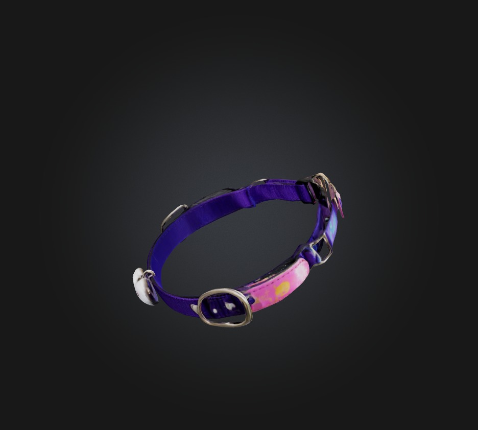 cat collar Low-poly 3D model_8