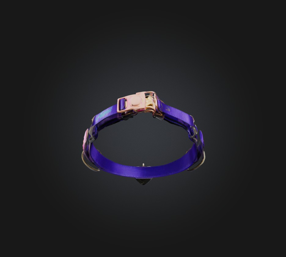 cat collar Low-poly 3D model_5