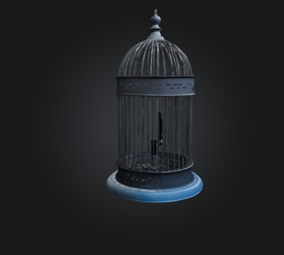 cage model Low-poly 3D model_5