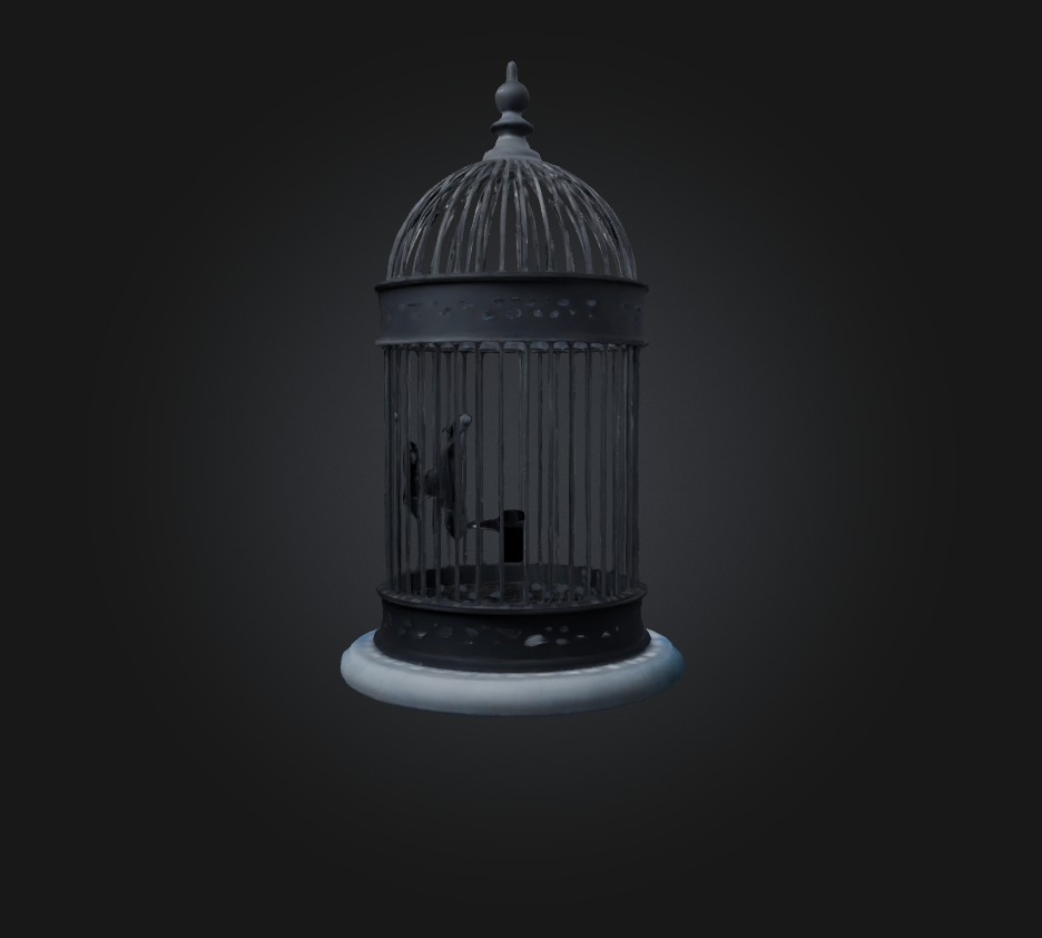 cage model Low-poly 3D model_7