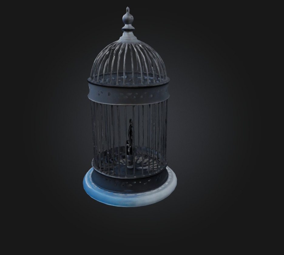 cage model Low-poly 3D model_2