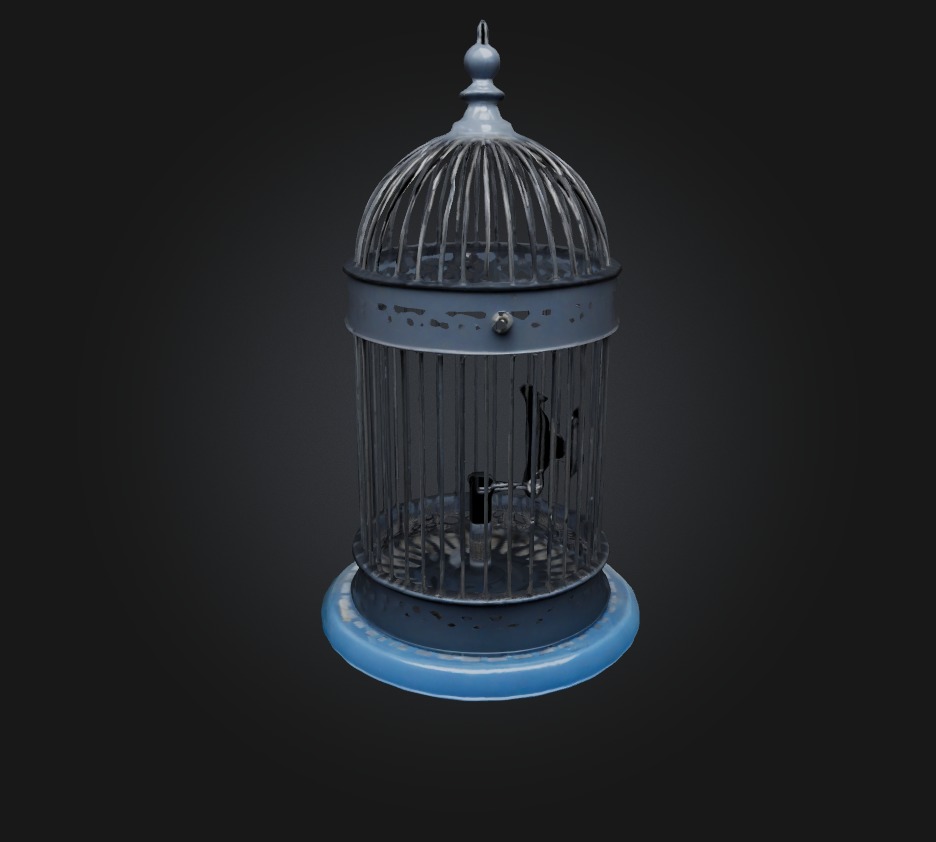 cage model Low-poly 3D model_4