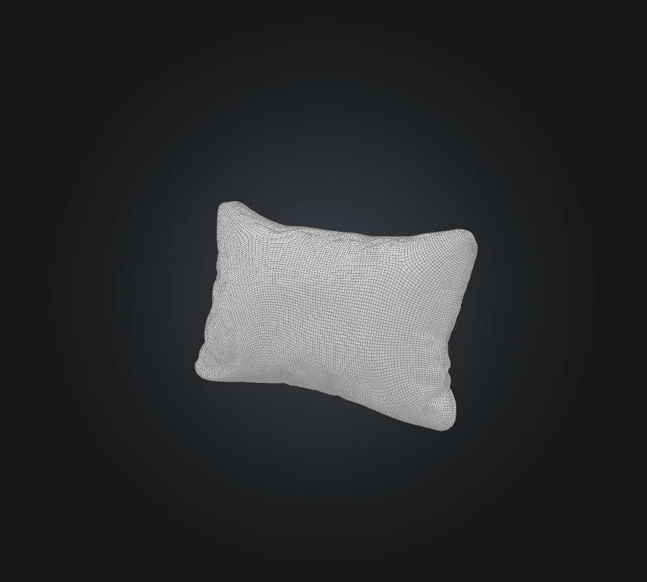 bed pillow 2 Low-poly 3D model_1