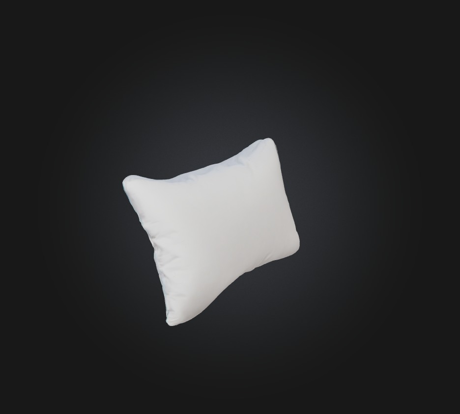 bed pillow 2 Low-poly 3D model_3