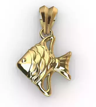 Gold Fish Pendant necklace charm 