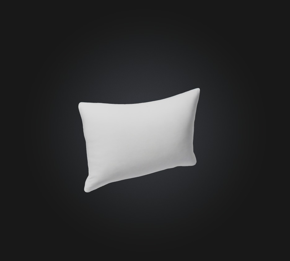 bed pillow Low-poly 3D model_3
