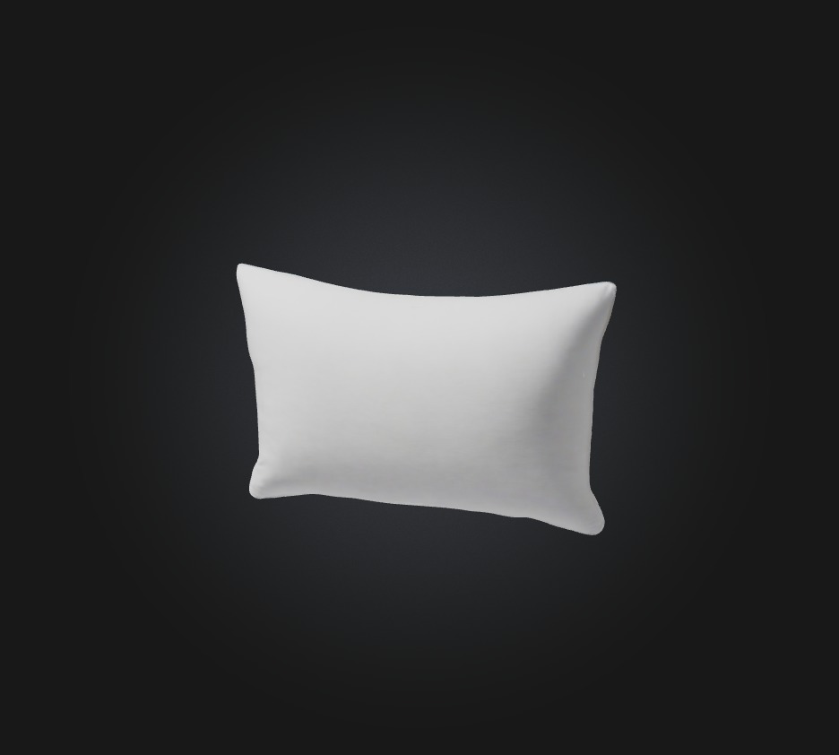 bed pillow Low-poly 3D model_2