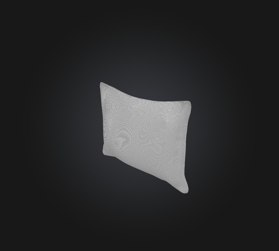 bed pillow Low-poly 3D model_1