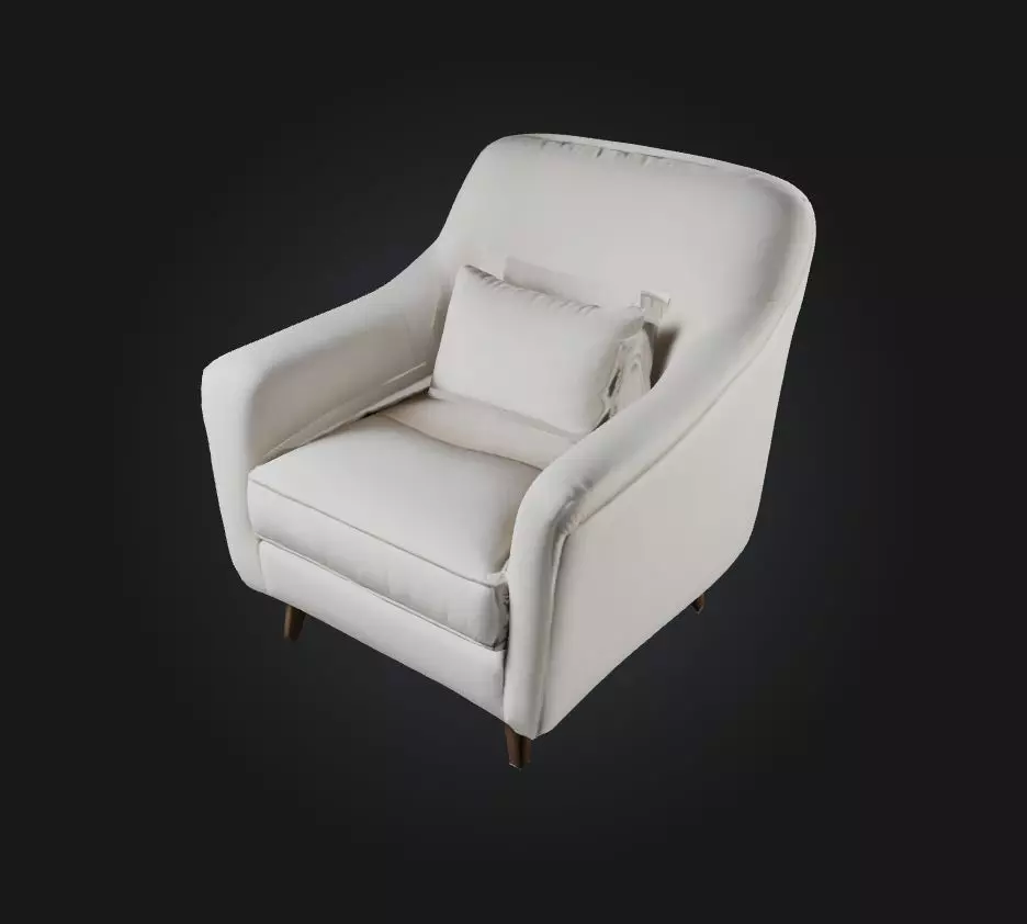 armchair Low-poly 3D model_0