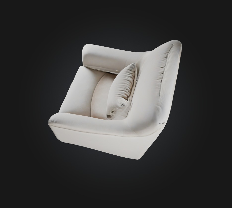 armchair Low-poly 3D model_8