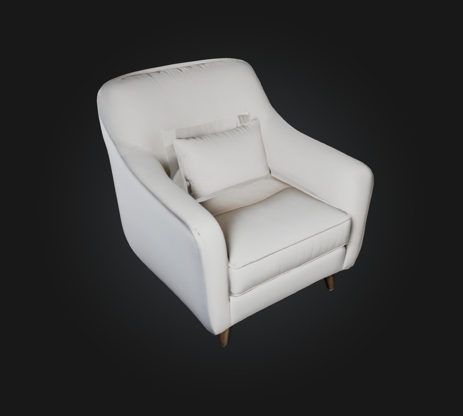 armchair Low-poly 3D model_3